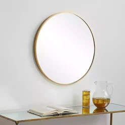 Gold Round Simple Frame Large Wall Mirror