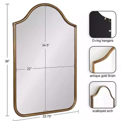 Gold Scalloped Arch Fellows Wall Mirror