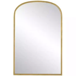 Gold Simple Round Top Wall Mirror