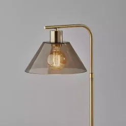 Gold Smoked Glass Table Lamp