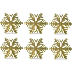 Gold Snowflake Napkin Rings, Set of 6