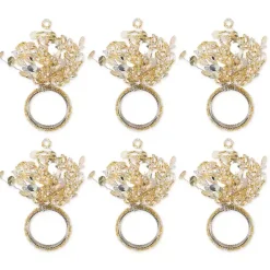 Gold Sparkle Napkin Rings, Set of 6