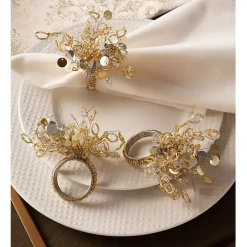 Gold Sparkle Napkin Rings, Set of 6