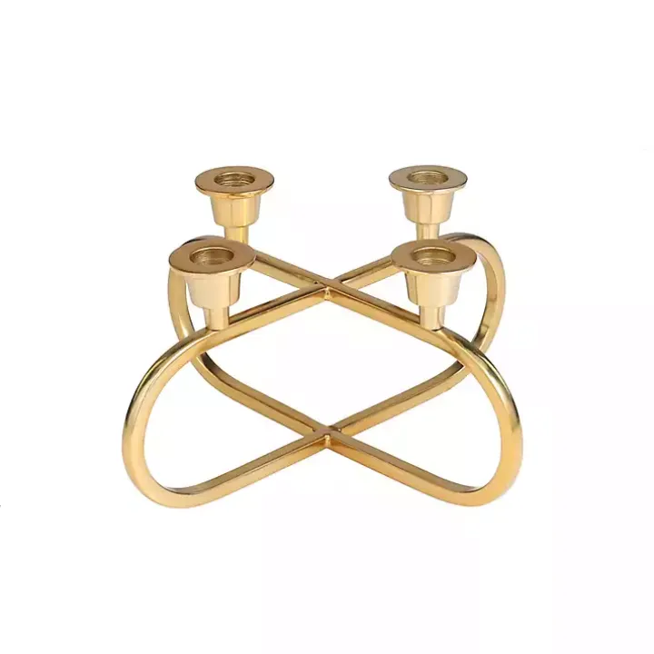 Gold Stainless Steel Geometric Candle Holder