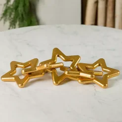 Gold Star Link Chain Sculpture