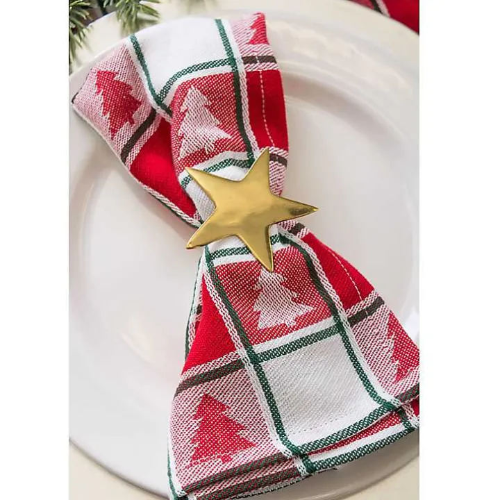Gold Star Napkin Rings, Set of 6