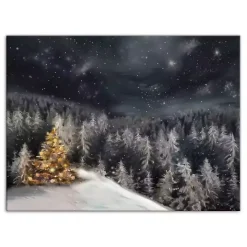 Gold Tree Winter Landscape Canvas Art Print