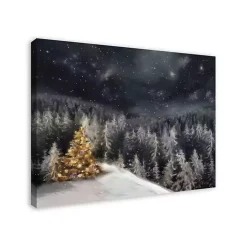 Gold Tree Winter Landscape Canvas Art Print