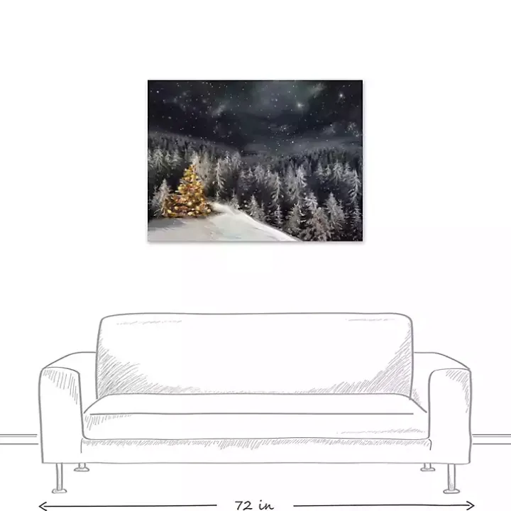 Gold Tree Winter Landscape Canvas Art Print