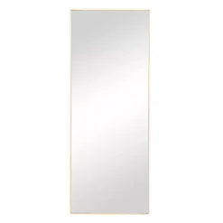 Gold Wood Rectangular Wall Mirror, 14x36 in.