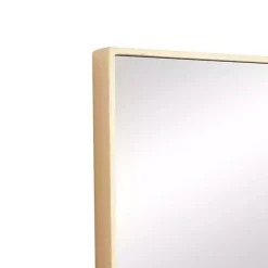 Gold Wood Rectangular Wall Mirror, 14x36 in.