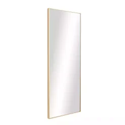 Gold Wood Rectangular Wall Mirror, 14x36 in.