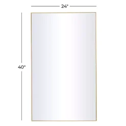 Gold Wood Rectangular Wall Mirror, 24x40 in.