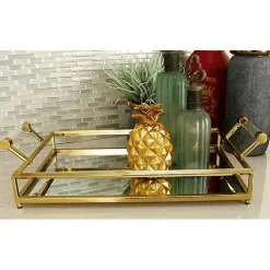 Golden Glammed Mirror Decorative Tray