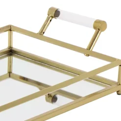 Golden Glammed Mirror Decorative Tray