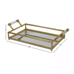 Golden Glammed Mirror Decorative Tray