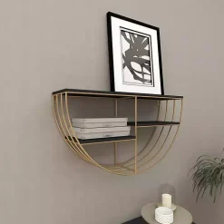 Golden Half Moon Wall Shelves