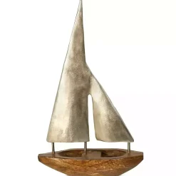 Golden Mango Wood Sailboat, 16 in.