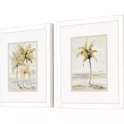 Golden Palm Framed Art Prints, Set of 2