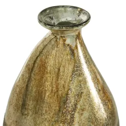 Golden Rustic Blown Glass Bulb Vases, Set of 2