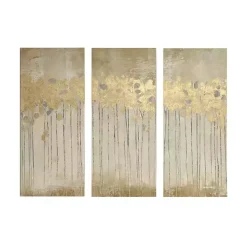 Golden Sandy Forest Canvas Art Prints, Set of 3
