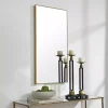 Golden Simple Rectangular Frame Wall Mirror