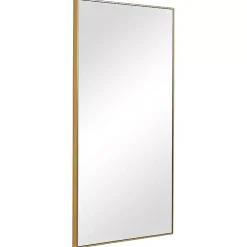 Golden Simple Rectangular Frame Wall Mirror
