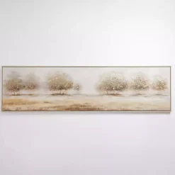 Golden Trees Framed Canvas Art Print