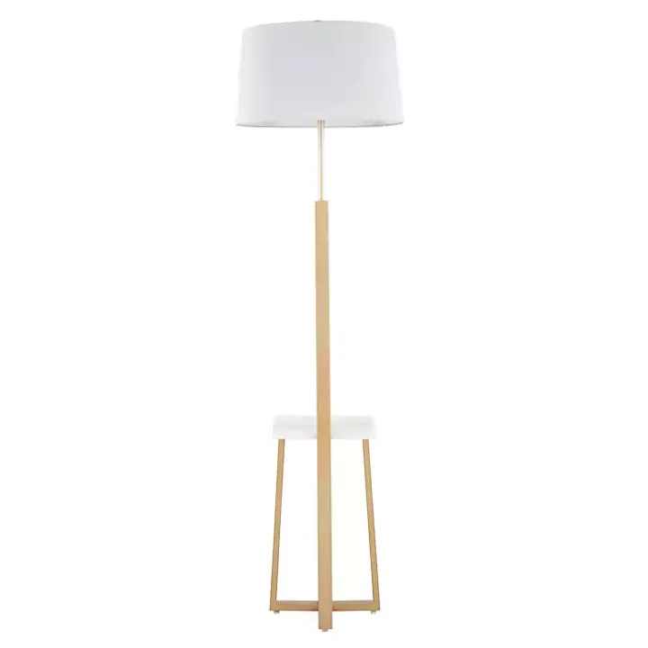 Golden Triangle Marble Shelf Floor Lamp