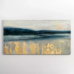 Golden Turquoise Abstract Canvas Wall Art
