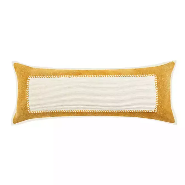Golden Yellow Riviera Braided Frame Lumbar Pillow