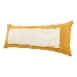 Golden Yellow Riviera Braided Frame Lumbar Pillow