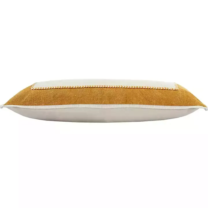 Golden Yellow Riviera Braided Frame Lumbar Pillow