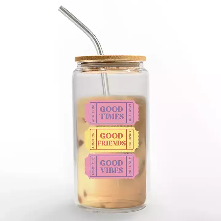 Good Vibes Ticket Stub Glass Tumbler