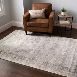 Graphite Rosette Area Rug, 7x9