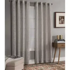 Graphite Stripe Single Curtain Panel, 84 in.