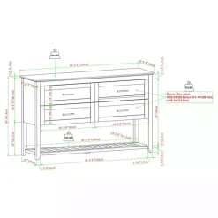 Graphite Wood Storage Buffet with Faux Marble Top