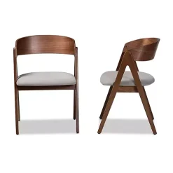 Gray & Walnut Danton Dining Chairs, Set of 2