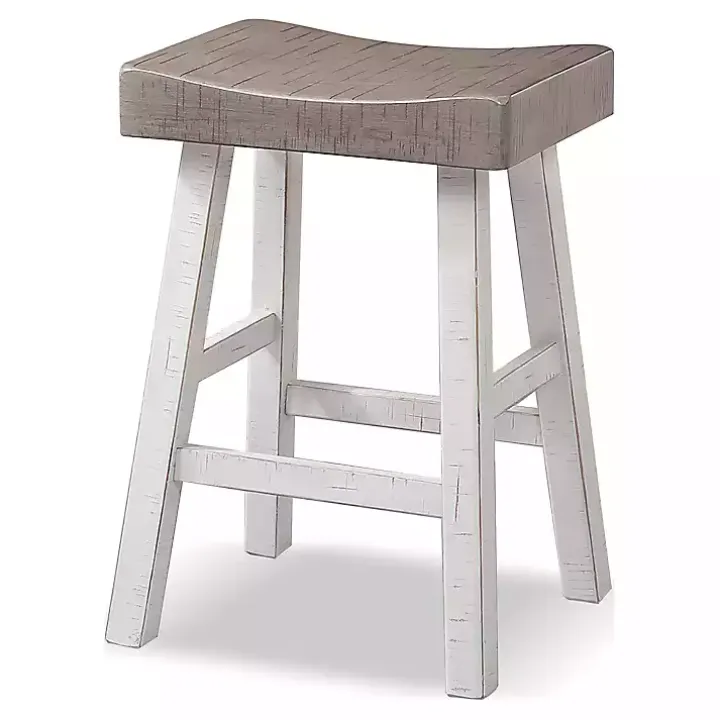 Gray & White Cooper Counter Stools, Set of 2