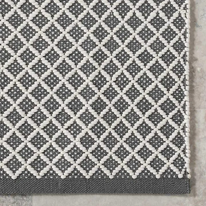 Gray & White Trellis Indoor/Outdoor Rug, 4x6