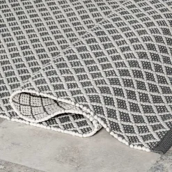 Gray & White Trellis Indoor/Outdoor Rug, 5x8