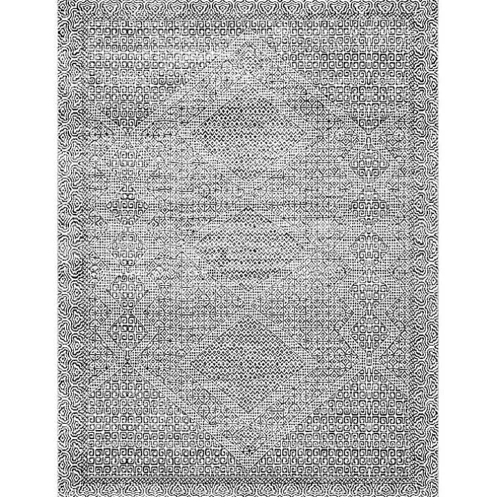 Gray Abstract Pattern Washable Runner