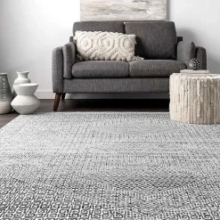 Gray Abstract Pattern Washable Runner
