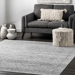 Gray Abstract Pattern Washable Area Rug, 5x8