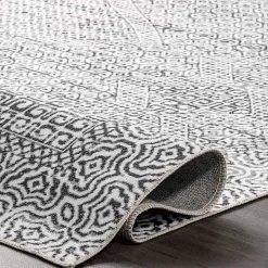 Gray Abstract Pattern Washable Area Rug, 5x8