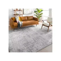Gray Abstract Woven Area Rug, 5x7