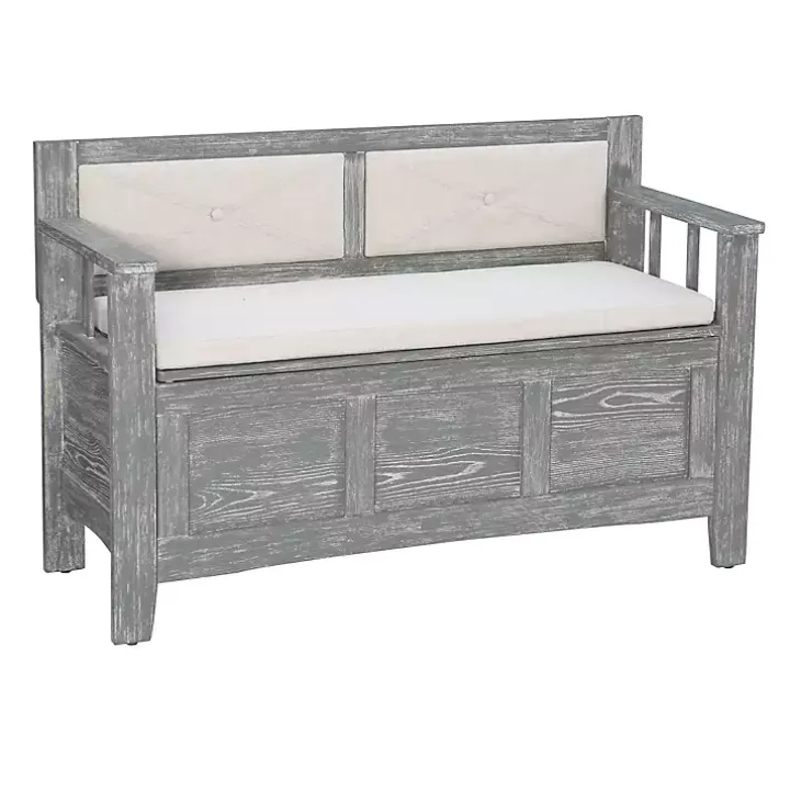 Gray and Beige Carlton Storage Bench