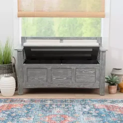 Gray and Beige Carlton Storage Bench