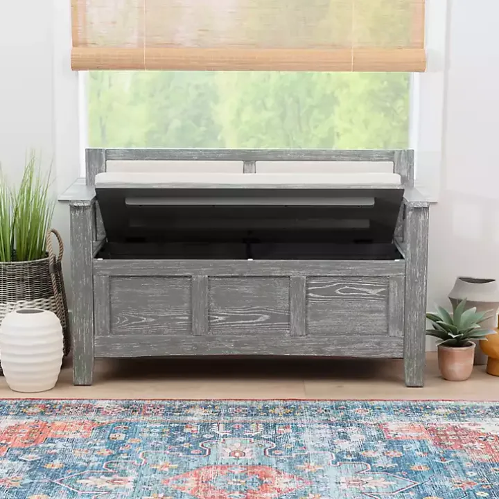 Gray and Beige Carlton Storage Bench