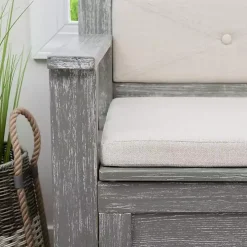 Gray and Beige Carlton Storage Bench